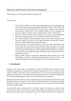 Ethnicity and Second Generation Immigrants