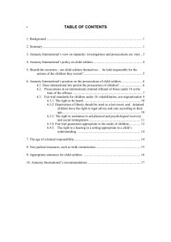 TABLE OF CONTENTS - Amnesty International