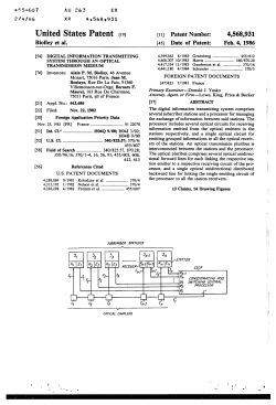 Digital information transmitting system through an optical