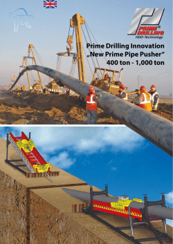 Prime Drilling Innovation &bdquo;New Prime Pipe Pusher&ldquo; 400 ton
