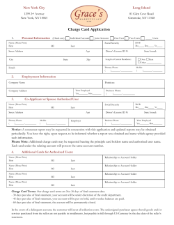 Charge Card Application
