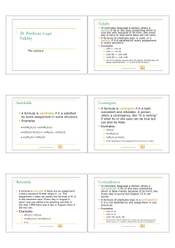 28. Predicate Logic Validity
