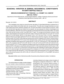 seasonal variation in seminal biochemical constituents in