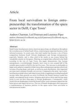 From local survivalism to foreign entrepreneurship