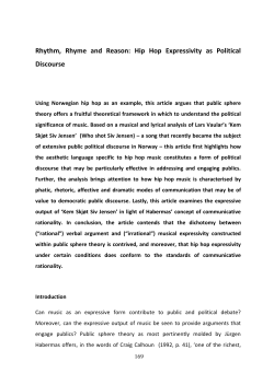 Rhythm, Rhyme and Reason: Hip Hop Expressivity as Political