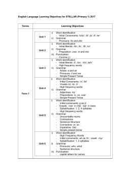 P1 Stellar Learning Objectives