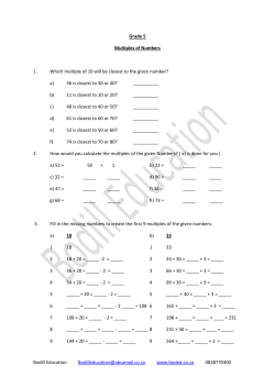 Creating Multiples of Numbers