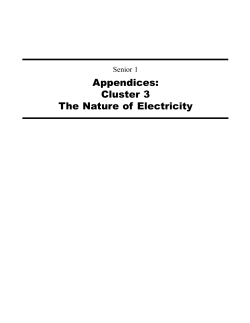 Appendices: Cluster 3 The Nature of Electricity