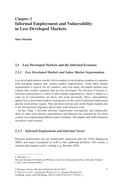 Informal Employment and Vulnerability in Less Developed Markets