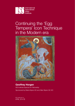 Continuing the `Egg Tempera` Icon Technique in the Modern era