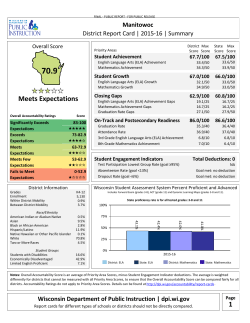 District Report Card 2015-2016 - Manitowoc Public School District