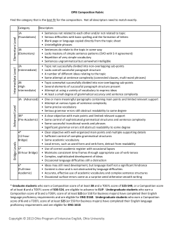 Elem entary Level B ridge Levels A dvanced Level Interm ediate