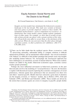 Equity Aversion: Social Norms and the Desire to be Ahead