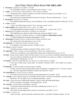 And Then There Were None VOCABULARY