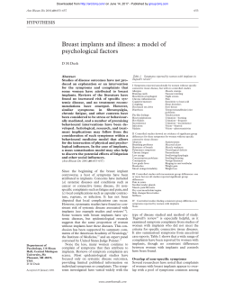 Breast implants and illness: a model of psychological factors