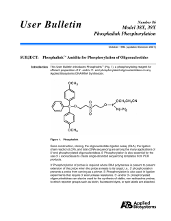 User Bulletin Number 86 Model 38X, 39X Phosphalink