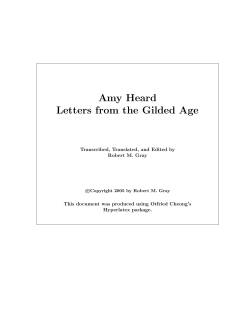 Amy Heard Letters from the Gilded Age