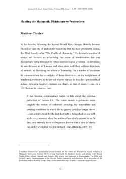 Hunting the Mammoth, Pleistocene to Postmodern