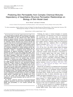 Predicting Skin Permeability from Complex Chemical Mixtures