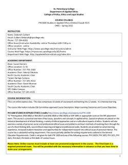 St. Petersburg College Department of Applied Ethics College of
