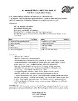 NISSIN RADIAL CLUTCH MASTER CYLINDER KIT PART # 17