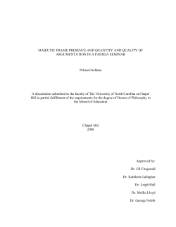 maieutic frame presence and quantity and quality of argumentation