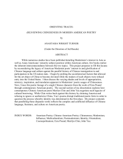 (RE)VIEWING CHINESENESS IN MODERN AMERICAN POETRY