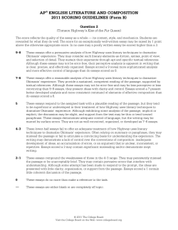 AP&reg; ENGLISH LITERATURE AND COMPOSITION