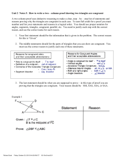 DG U2 D13 N5 Notes on Two Column Proof for Congr Triangles
