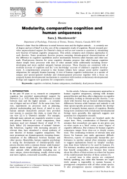 Modularity, comparative cognition and human uniqueness