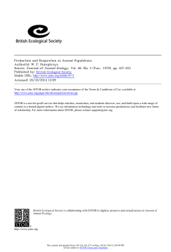 Production and Respiration in Animal Populations