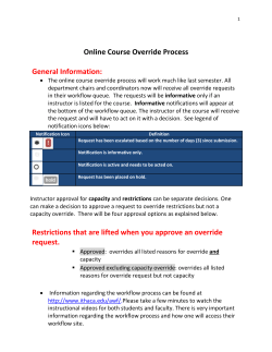 Online Course Override Process General Information