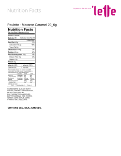Nutrition Facts - Lette Macarons