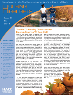 Fall 2011 - Housing Authority of Cook County
