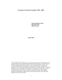 Economic Growth in Costa Rica: 1950 &ndash; 2000