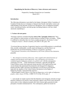 Canadian Friends Service Committee Resources on the Doctrine of