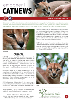 March 2015 - Emdoneni Lodge