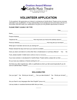 application for volunteering