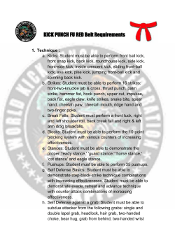 KICK PUNCH FUREDBelt Requirements