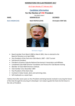 Candidate Information - club bondi junction rsl