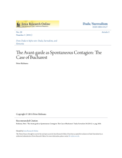 The Avant-garde as Spontaneous Contagion