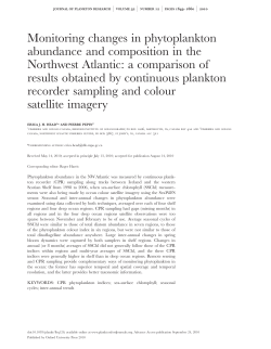 Monitoring changes in phytoplankton abundance