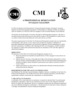 CMI Designation - Sales Tax Brochure - IPT