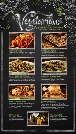 a menu full of vegetarian delights just for you