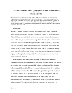 Outi Bat-El Tel-Aviv University  1. Introduction
