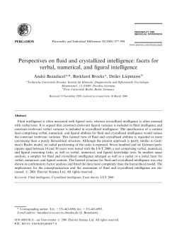 Perspectives on fluid and crystallized intelligence: facets for verbal
