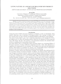 living nature as a source of ideas for new product solutions dzīvā