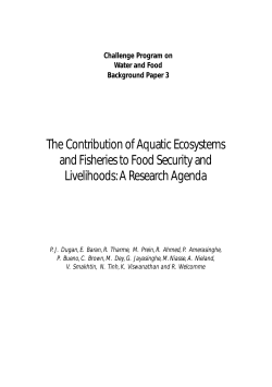 The Contribution of Aquatic Ecosystems and Fisheries to