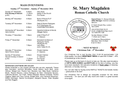Mass Intentions - St Mary Magdalen Church Mortlake