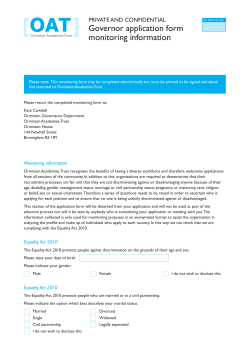OAT Governor monitoring form